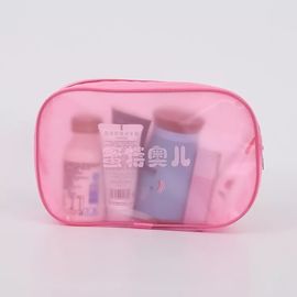 Китай Розовый полиэтиленовый пакет ПВК макияжа с волшебной лентой и поверхностью ремесла строки шить поставщик