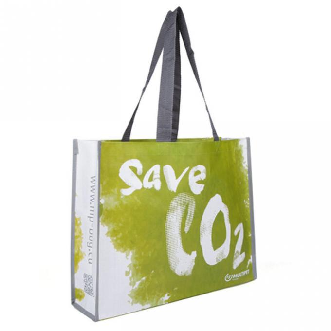 Зеленой сплетенная модой сумка Тоте, повторно использованные сплетенные хозяйственные сумки полипропилена