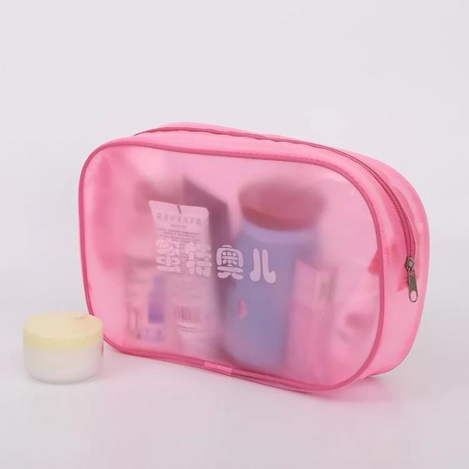 Розовый полиэтиленовый пакет ПВК макияжа с волшебной лентой и поверхностью ремесла строки шить