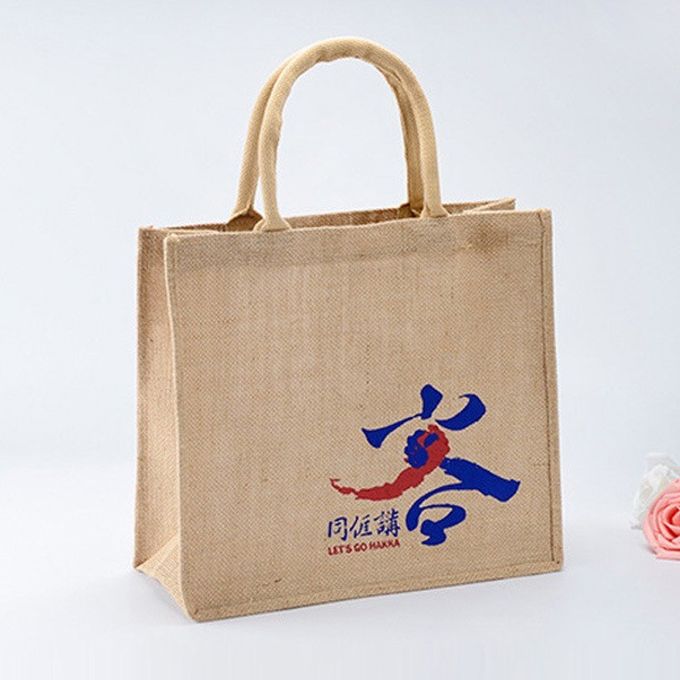 Подгонянные сумки Тоте джута логотипа для упаковки и покупок супермаркета